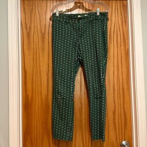 Anthropologie pants green butterfly print